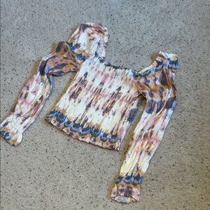 Abound Women's Tie-Dye Smocked Blouse
